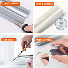 Weatherstrip Door Seal 299x72cm Inner Doors Soundproof Window T-shaped Door Bott