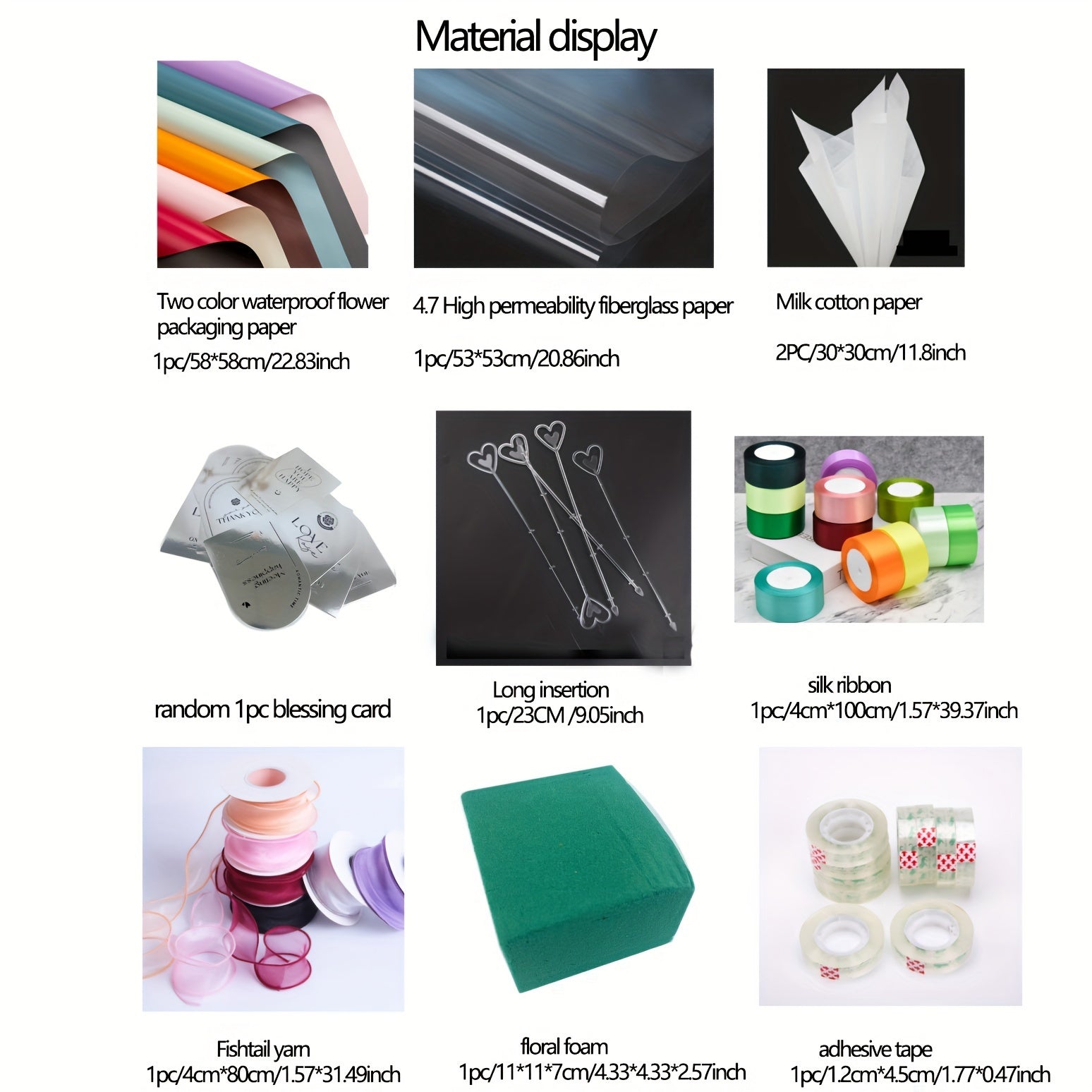 Waterproof Flower Packaging Paper Set - Double Sided Silk High Quality