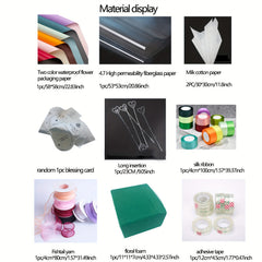 Waterproof Flower Packaging Paper Set - Double Sided Silk High Quality