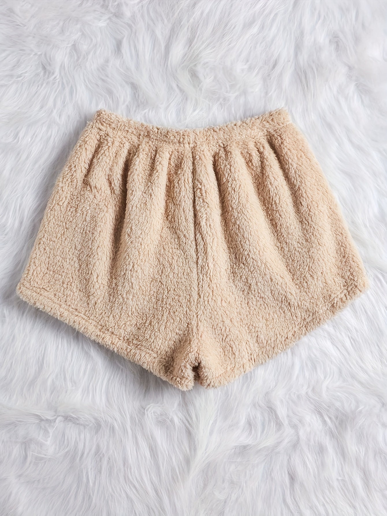 Soft Fuzzy Lounge Bottoms with Elastic Waistband Shorts
