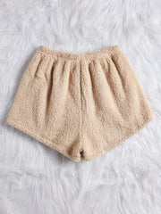 Soft Fuzzy Lounge Bottoms with Elastic Waistband Shorts