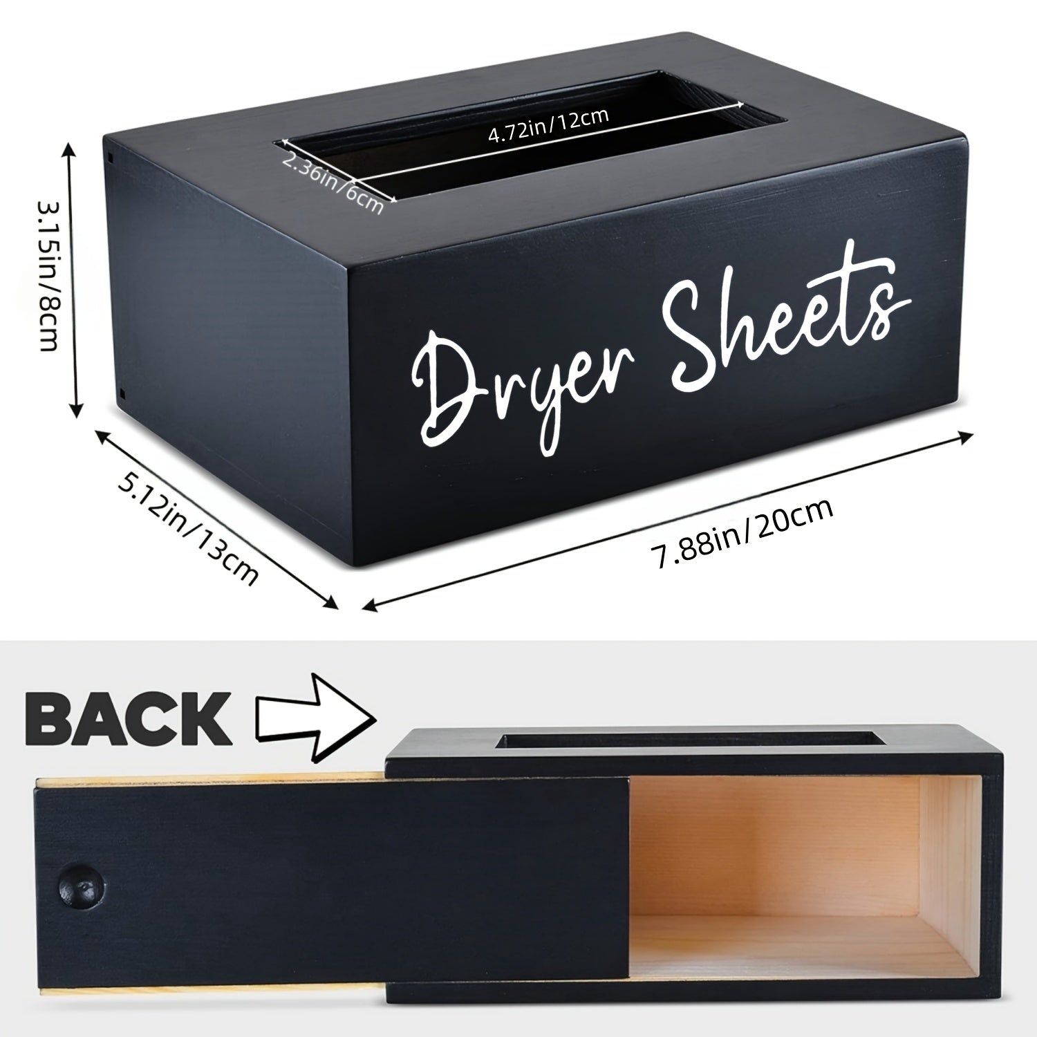 Wooden Tissue Box Laundry Dryer Paper Holder Decorative Storage Box