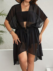 Kimono Women's Plus Semi Sheer Cover Up