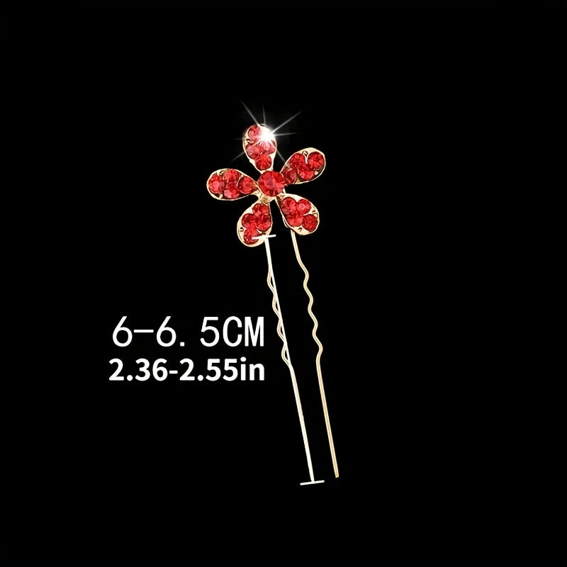 Small Flower Headband with Faux Diamond Hairpin