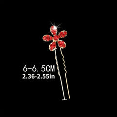 Small Flower Headband with Faux Diamond Hairpin