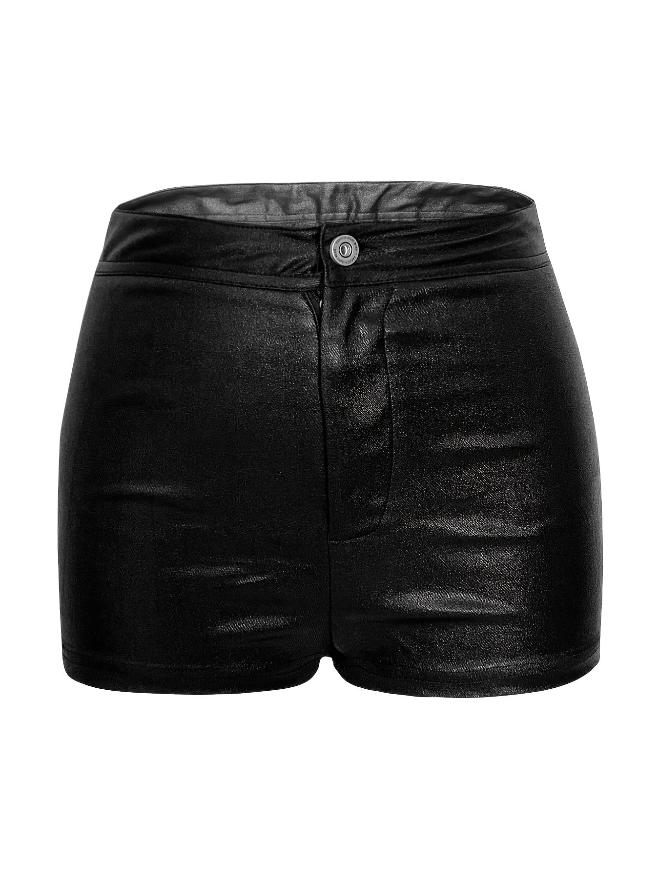 Faux Leather Skinny Shorts for Women