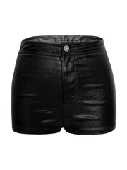 Faux Leather Skinny Shorts for Women