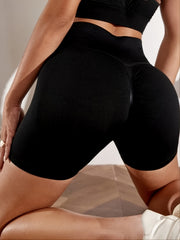 Seamless Yoga Biker Shorts High Waist Sweat Absorption