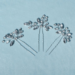 3pcs Crystal Hair Pin Head Jewelry U-shaped Hairpin Hair Accessories
