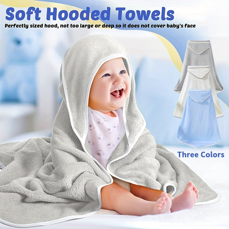 Soft & Absorbent Coral Fleece Baby Hooded Towel