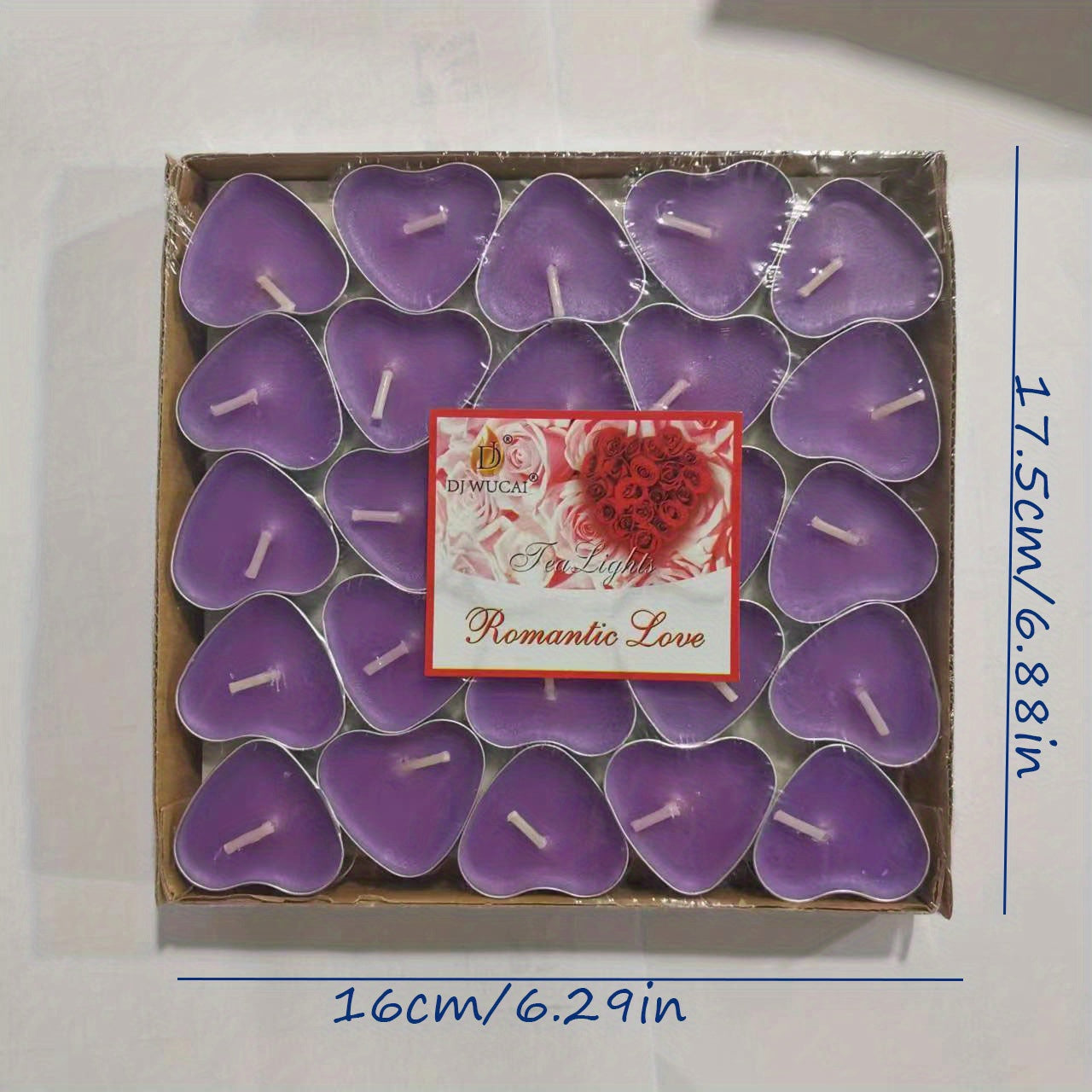 50pcs Heart Shaped Tea Wax Candles for Proposal and Holiday Decoration