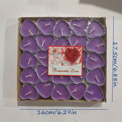 50pcs Heart Shaped Tea Wax Candles for Proposal and Holiday Decoration
