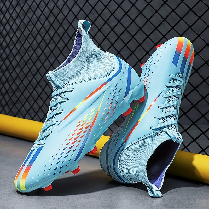 Youth Soccer Cleats Anti Skid Breathable Lace Up Outdoor Training Foot Bowl