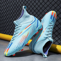 Youth Soccer Cleats Anti Skid Breathable Lace Up Outdoor Training Foot Bowl