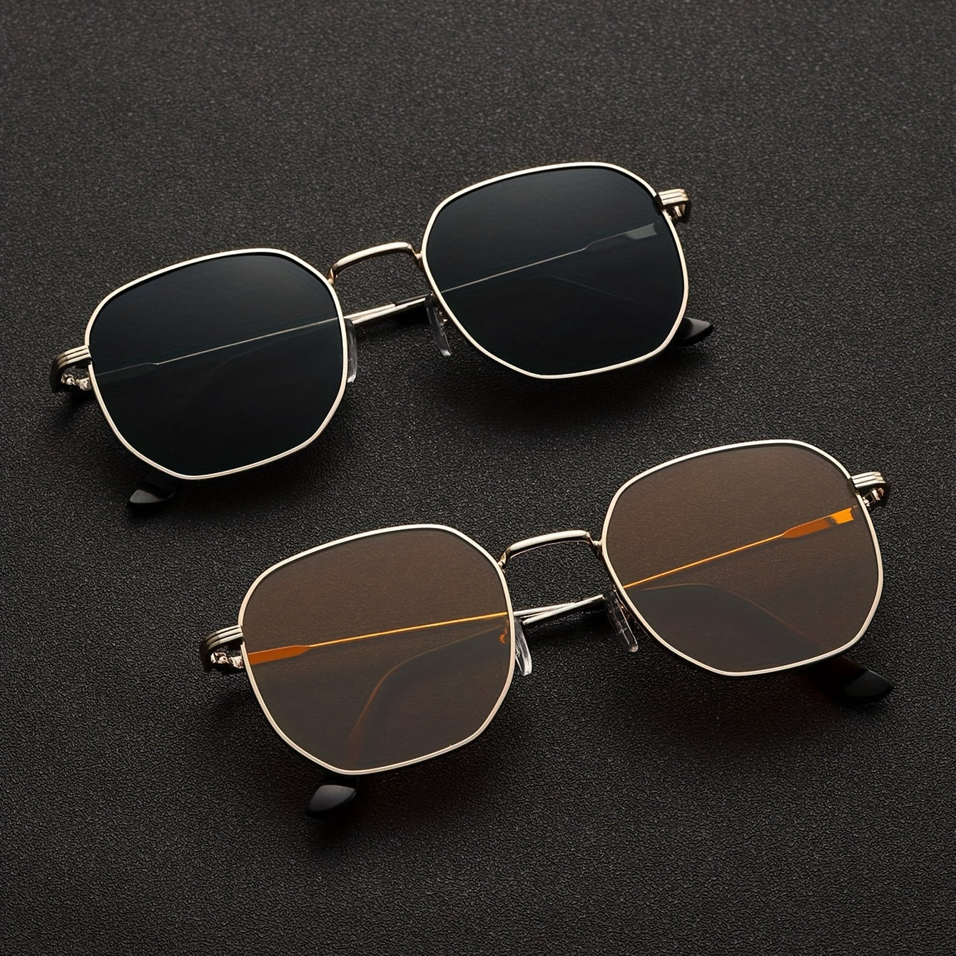 Metal Square Frame Cycling Sunglasses UV Protection