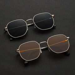 Metal Square Frame Cycling Sunglasses UV Protection