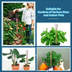 6pcs Copper Coil Antenna Stakes for Garden Plants