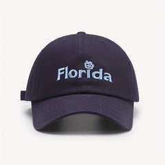 Men's Embroidered Sunscreen Outdoor Hat with Curved Brim