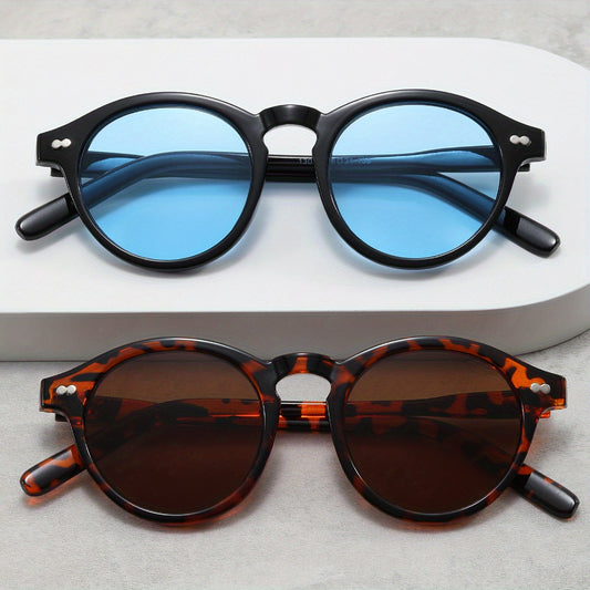 Men's Retro Round Sunglasses UV Resistant for Holiday Beach