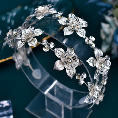 Rhinestone Flower Bride Headwear Hair Hoop for Banquet Plate