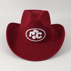 Western Cowboy Cowgirl Hat Front Clip Wide Brim Felt Polyester Hat Men Women