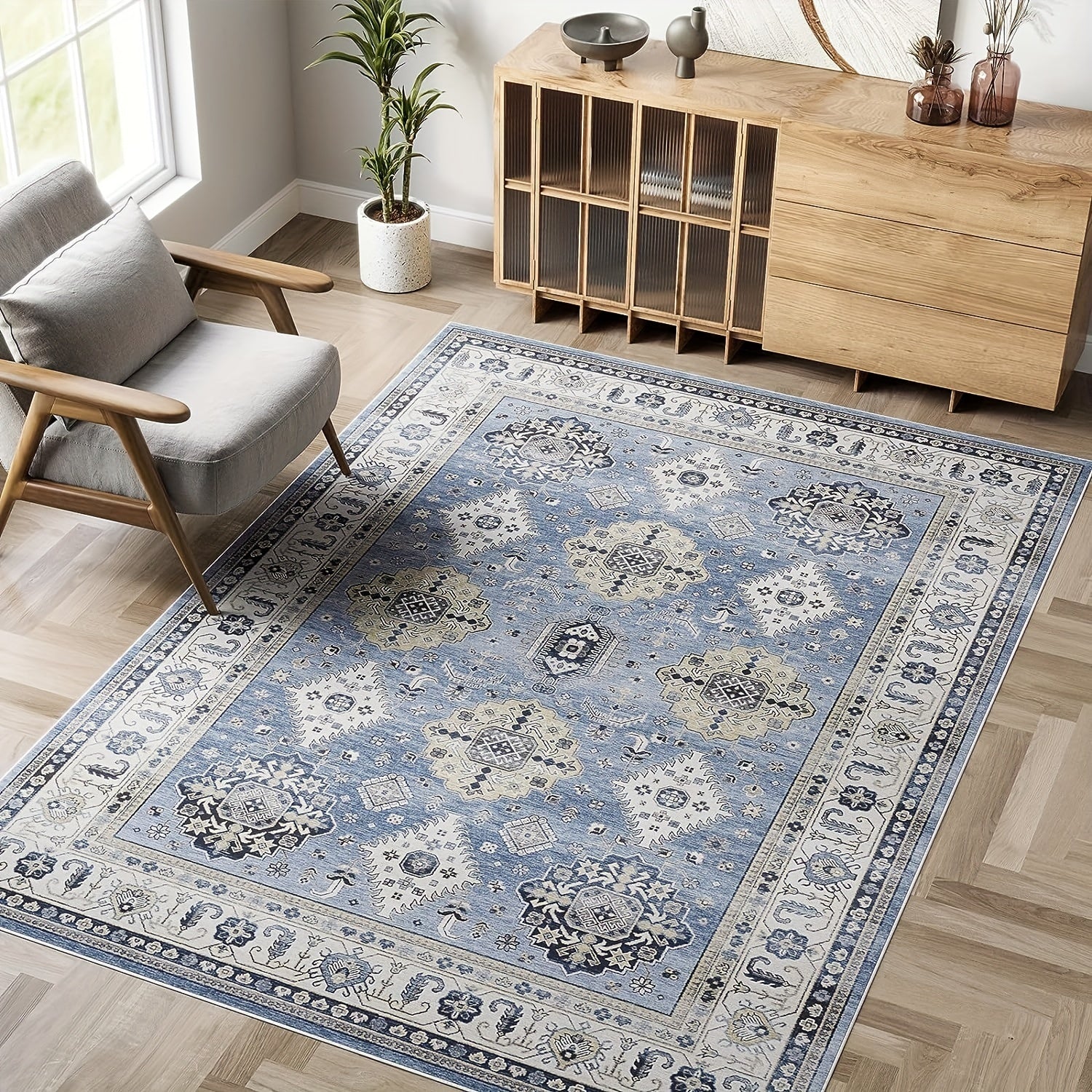 Vintage Stain Resistant Persian Rug for Living Room