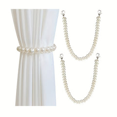 2pcs Beige Pearl Curtains Tieback Home Decor
