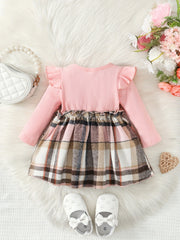 Baby Girl Pink Plaid Flannel Skirt Autumn Winter Gift
