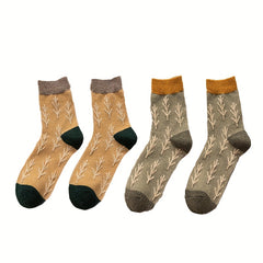 2 Pairs Christmas Tree Print Socks Women's Stockings