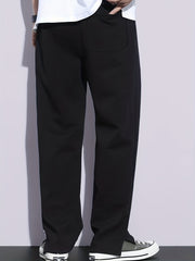 Men's Drawstring Straight Leg Solid Casual Pants