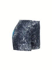 Letter Print Skinny Shorts for Women