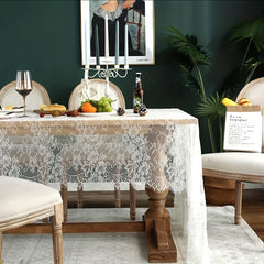 Lace Tablecloth Vintage Embroidered Rustic Fabric Table Cover