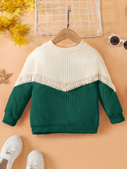 Girls' Boho Chevron Patchwork Sweater Top