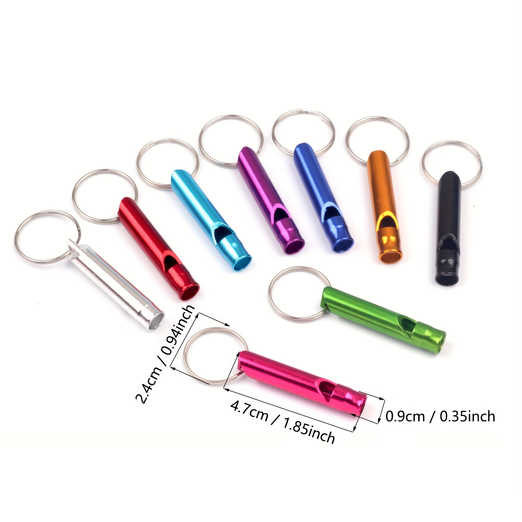 5pcs Aluminum Survival Whistle Keychain Outdoor Hiking Emergency