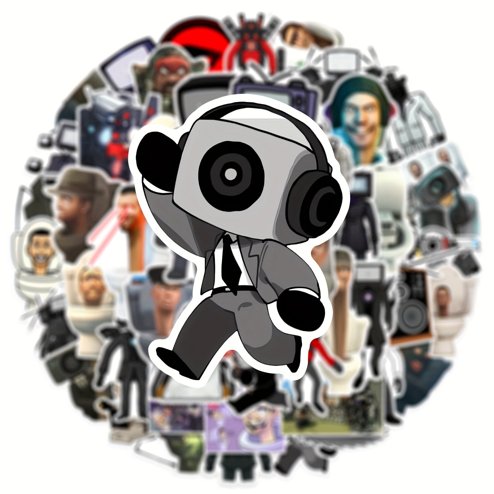50pcs Toilet Man Series Phone Case Stickers Waterproof Decoration DIY