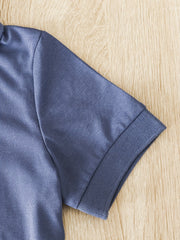 Boys Zipper Polo Shirt and Shorts Set for Summer
