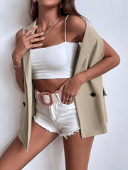 Sleeveless Double Breasted Blazer for Women