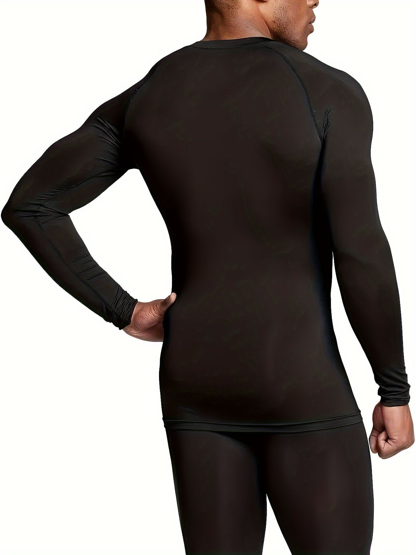 Men's Fleece Compression Shirt & Leggings Set for Fitness