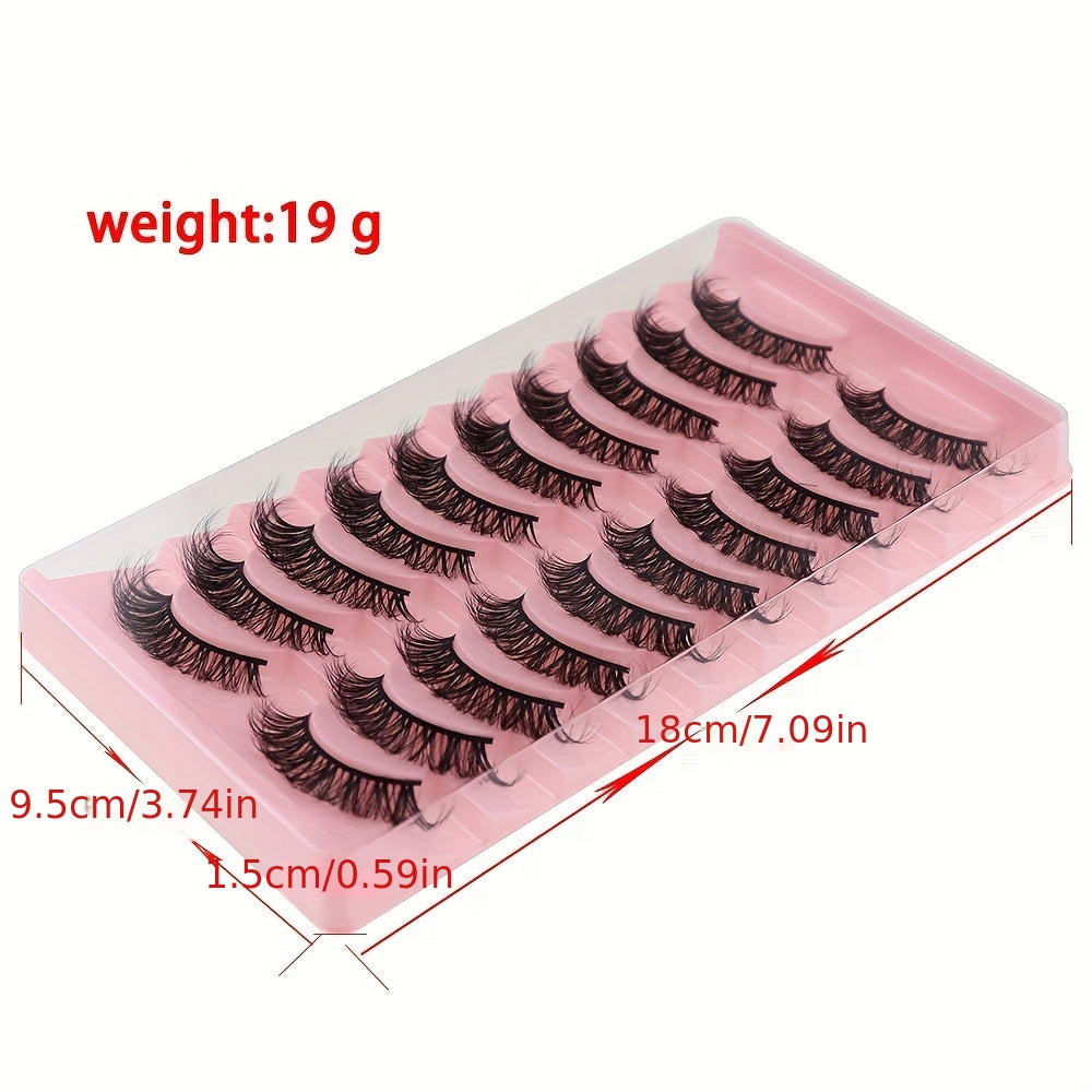 10 Pairs Dramatic Long False Eyelashes Natural Reusable Extensions