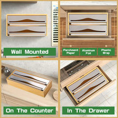 2-in-1 Foil & Plastic Wrap Organizer with Bamboo Holder