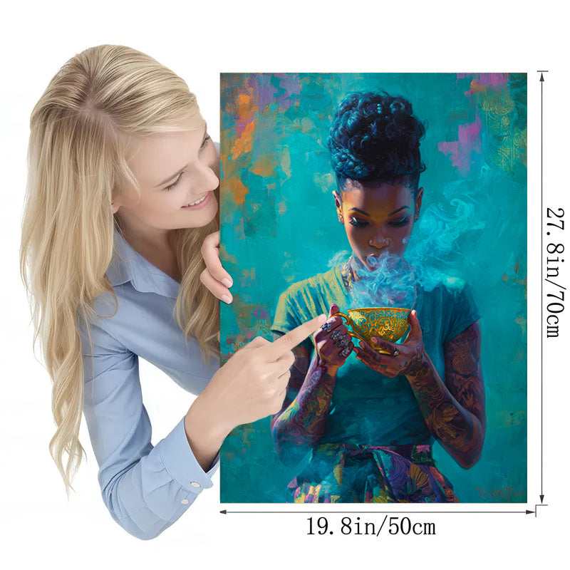 African Woman Jigsaw Puzzle with Smoke Effect