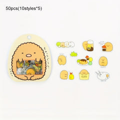 50pcs Plush Rabbit Stickers Cute Cartoon Water Cup Notebook DIY Decorative Stick