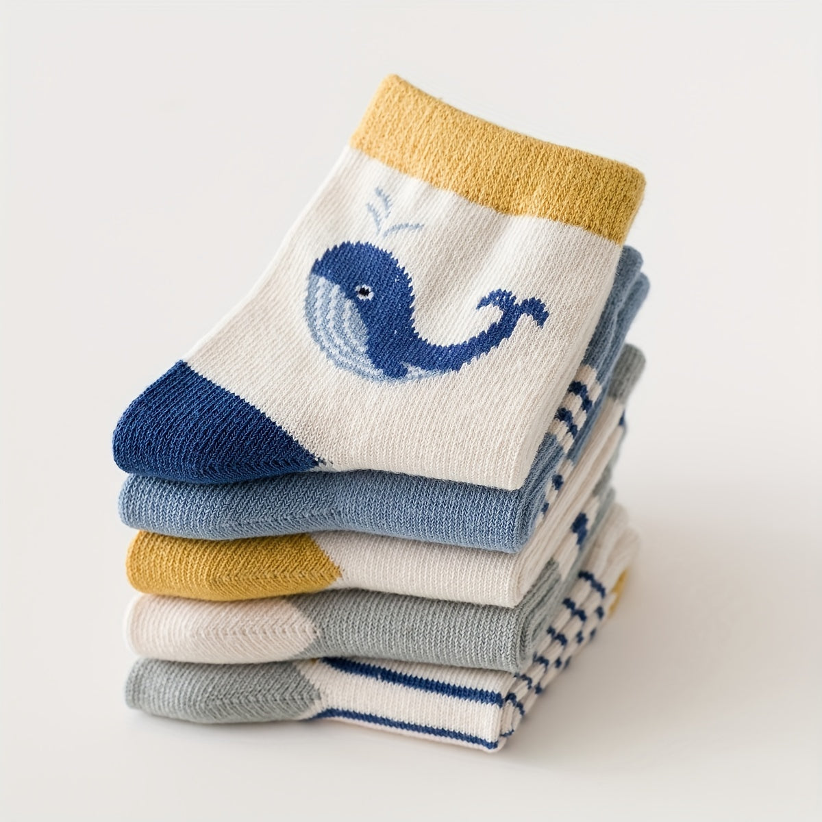 5pairs Ocean Animal Pattern Socks for Babies Toddlers Children