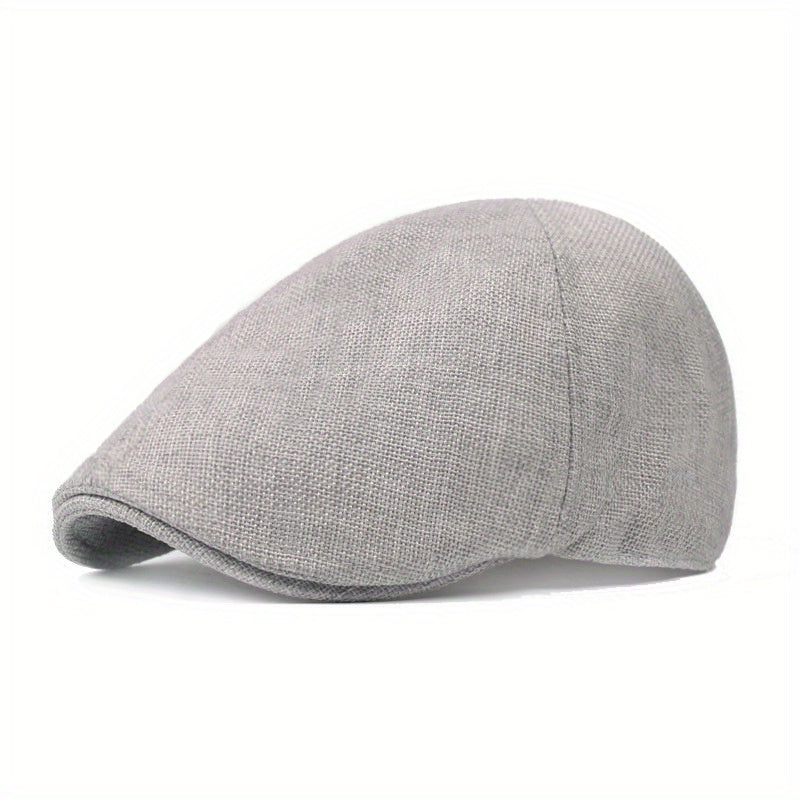 Men Summer Breathable Beret Soft Cotton Linen Hat Vintage Newsboy