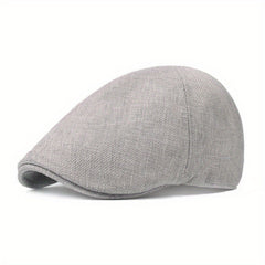 Men Summer Breathable Beret Soft Cotton Linen Hat Vintage Newsboy
