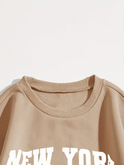 Letter Print Crew Neck Sweatshirt for Women