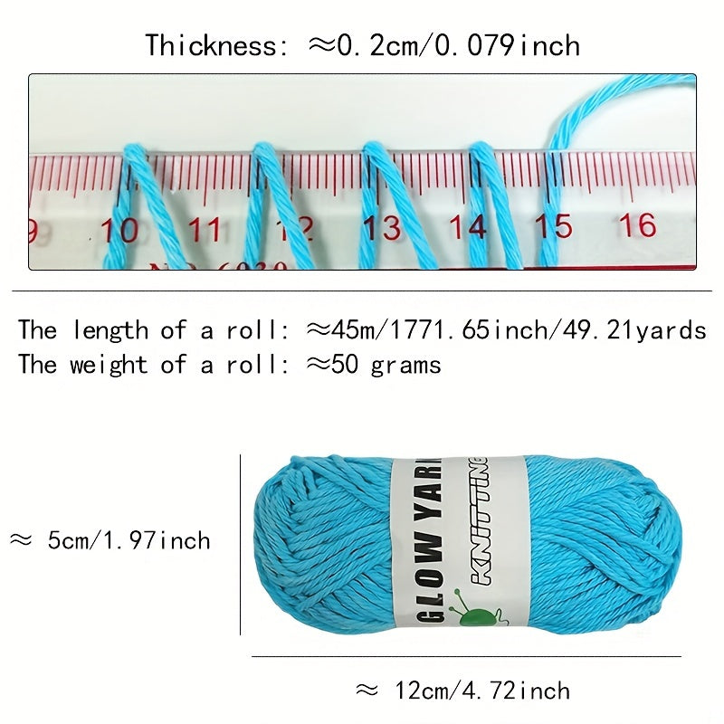 4pcs Glow In The Dark Yarn Luminous Cotton Yarn DIY Knitting Crocheting Supplies