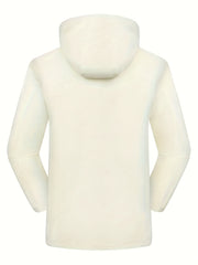 Solid Zip Up Hooded Jacket Casual Long Sleeve Versatile Outerwear