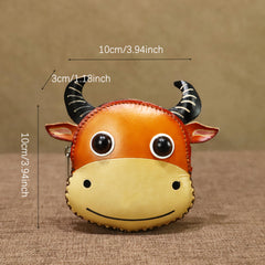Retro Ox Head Purse with Wrist Strap Cartoon Wallet