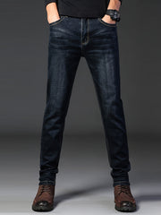 Men's Slim Straight Leg Denim Jeans Casual Cotton
